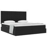 Letto con Contenitore con materasso Nero 180 x 200 cm Velluto
