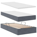 Letto con Contenitore Grigio scuro 200 x 200 cm Velluto