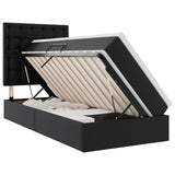 Letto con contenitore e LED Nero 90 x 190 cm Pelle Sintetica