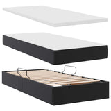 Letto con contenitore e LED Nero 90 x 190 cm Pelle Sintetica