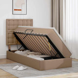 Letto con contenitore e LED con testiera Cappuccino 90 x 190 cm