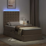 Letto con contenitore e LED con testiera Cappuccino 90 x 200 cm