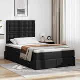Letto con contenitore e LED Nero 120 x 200 cm Pelle Sintetica