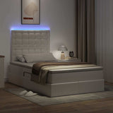 Letto con contenitore e LED Bianco Puro 120 x 200 cm