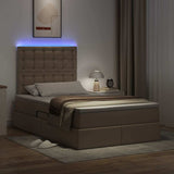 Letto con contenitore e LED Cappuccino 120 x 200 cm