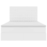 Letto con contenitore e LED Bianco Puro 140 x 190 cm