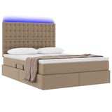 Letto con contenitore e LED Cappuccino 140 x 190 cm