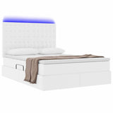 Letto con contenitore e LED Bianco Puro 140 x 200 cm
