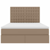 Letto con contenitore e LED Cappuccino 140 x 200 cm