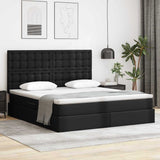 Letto con contenitore e LED Nero 160 x 200 cm Pelle Sintetica