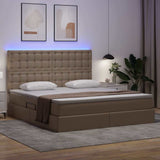 Letto con contenitore e LED Cappuccino 180 x 200 cm