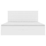 Letto con contenitore e LED Bianco Puro 200 x 200 cm