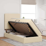 Letto con contenitore e LED Crema 90 x 190 cm Poliestere
