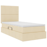 Letto con contenitore e LED Crema 90 x 190 cm Poliestere