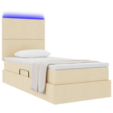 Letto con contenitore e LED Crema 90 x 190 cm Poliestere