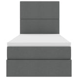 Letto con contenitore e LED Grigio scuro 90 x 200 cm Poliestere
