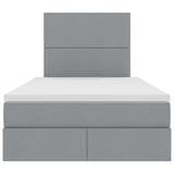 Letto con testiera Grigio chiaro 120 x 200 cm Tessuto