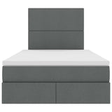 Letto con testiera Grigio scuro 120 x 200 cm Tessuto