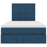 Letto con luci a strisce a LED Blu 120 x 200 cm Tessuto