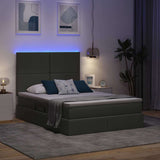 Letto con testiera Grigio scuro 140 x 190 cm Tessuto