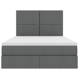 Letto con testiera Grigio scuro 140 x 190 cm Tessuto