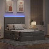 Letto con luci a strisce a LED Talpa 140 x 190 cm Tessuto