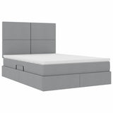 Letto con testiera Grigio chiaro 140 x 200 cm Tessuto