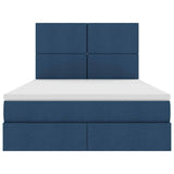 Letto con luci a strisce a LED Blu 140 x 200 cm Tessuto