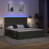 Letto con testiera Grigio scuro 160 x 200 cm Tessuto