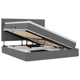 Letto con testiera Grigio scuro 160 x 200 cm Tessuto