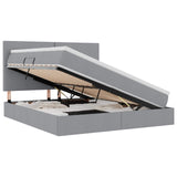 Letto con testiera Grigio chiaro 180 x 200 cm Tessuto