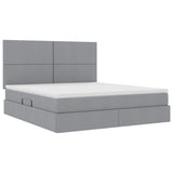 Letto con testiera Grigio chiaro 180 x 200 cm Tessuto