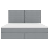 Letto con testiera Grigio chiaro 180 x 200 cm Tessuto