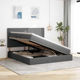 Letto con testiera Grigio scuro 180 x 200 cm Tessuto