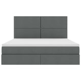 Letto con testiera Grigio scuro 180 x 200 cm Tessuto