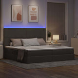 Letto con luci a strisce a LED Talpa 200 x 200 cm Tessuto