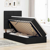 Letto con contenitore e LED con led Nero 90 x 190 cm Poliestere