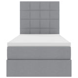 Letto con contenitore e LED con led Grigio chiaro 90 x 200 cm
