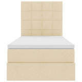 Letto con contenitore e LED Crema 100 x 200 cm Poliestere