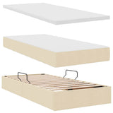 Letto con contenitore e LED Crema 100 x 200 cm Poliestere