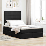 Letto con contenitore e LED Nero 120 x 190 cm Poliestere