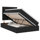 Letto con contenitore e LED Nero 120 x 190 cm Poliestere