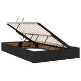 Letto con contenitore e LED Nero 120 x 190 cm Poliestere