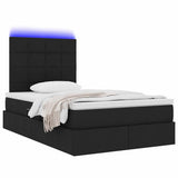 Letto con contenitore e LED Nero 120 x 190 cm Poliestere