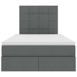 Letto con testiera Grigio scuro 120 x 200 cm Tessuto