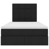 Letto con luci a strisce a LED Nero 120 x 200 cm Tessuto