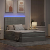 Letto con testiera Grigio chiaro 140 x 190 cm Tessuto