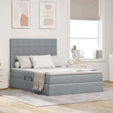 Letto con testiera Grigio chiaro 140 x 190 cm Tessuto