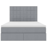 Letto con testiera Grigio chiaro 140 x 190 cm Tessuto