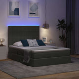 Letto con testiera Grigio scuro 140 x 190 cm Tessuto